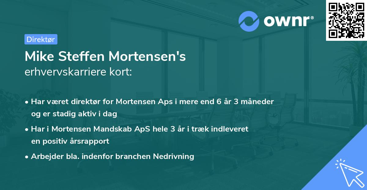 Mike Steffen Mortensen's erhvervskarriere kort