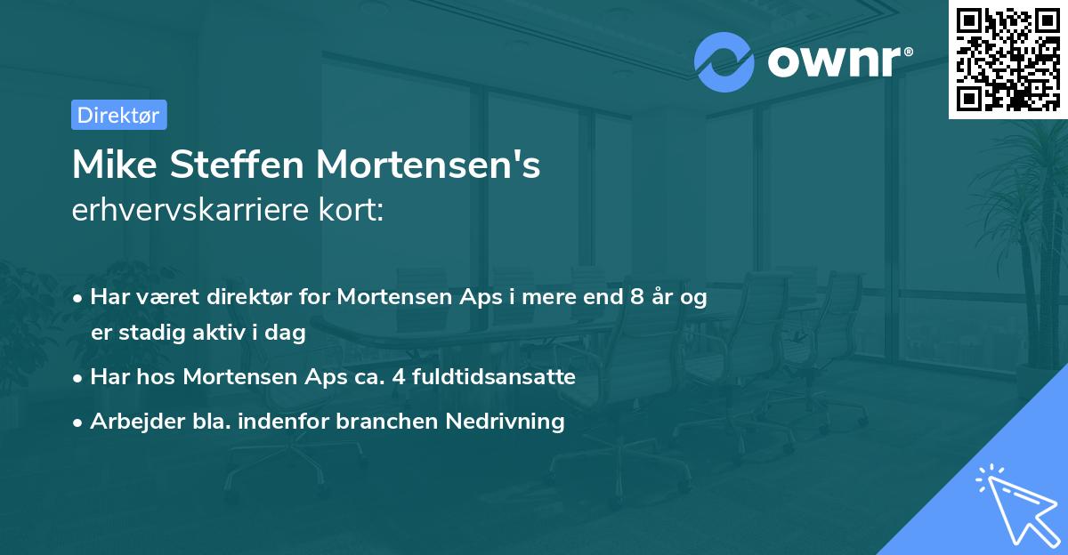 Mike Steffen Mortensen's erhvervskarriere kort