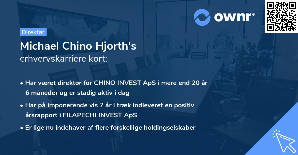 Michael Chino Hjorth's erhvervskarriere kort