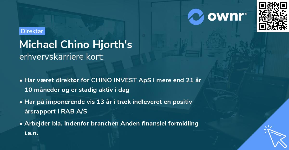 Michael Chino Hjorth's erhvervskarriere kort