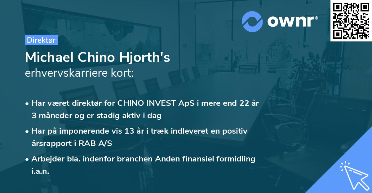 Michael Chino Hjorth's erhvervskarriere kort