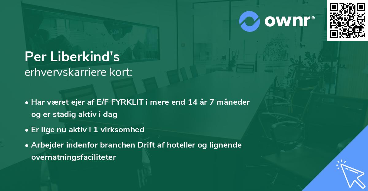 Per Liberkind's erhvervskarriere kort