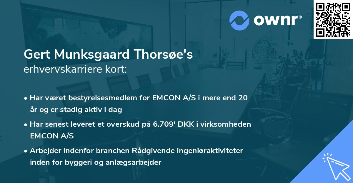 Gert Munksgaard Thorsøe's erhvervskarriere kort