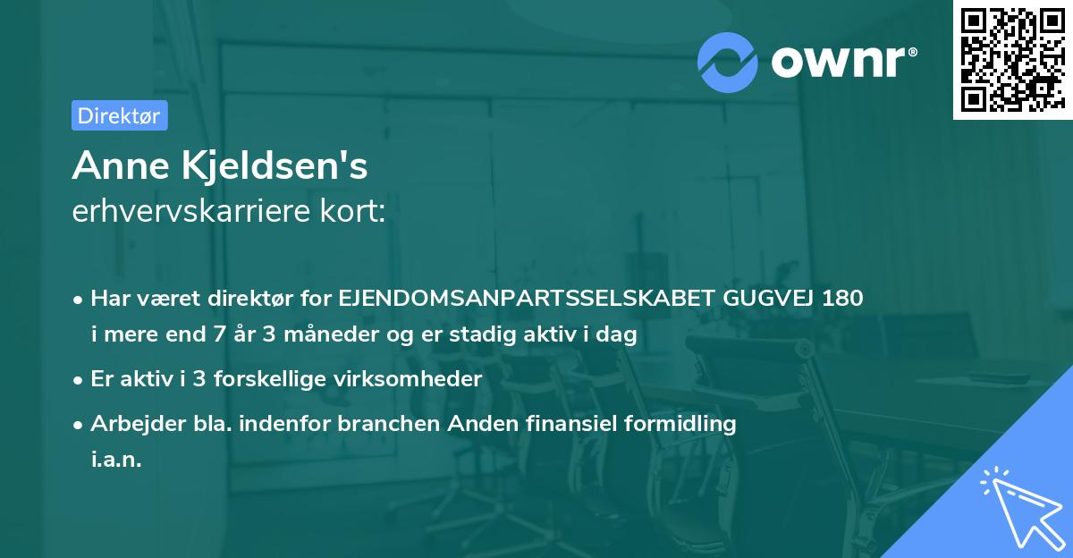 Anne Kjeldsen's erhvervskarriere kort