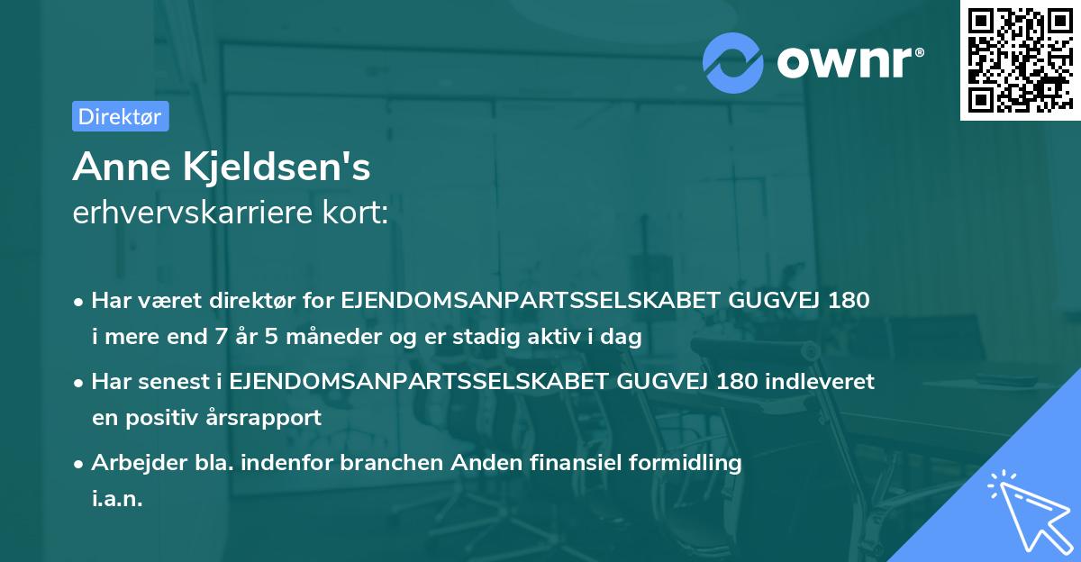Anne Kjeldsen's erhvervskarriere kort