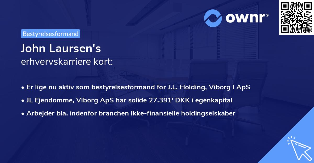 John Laursen's erhvervskarriere kort