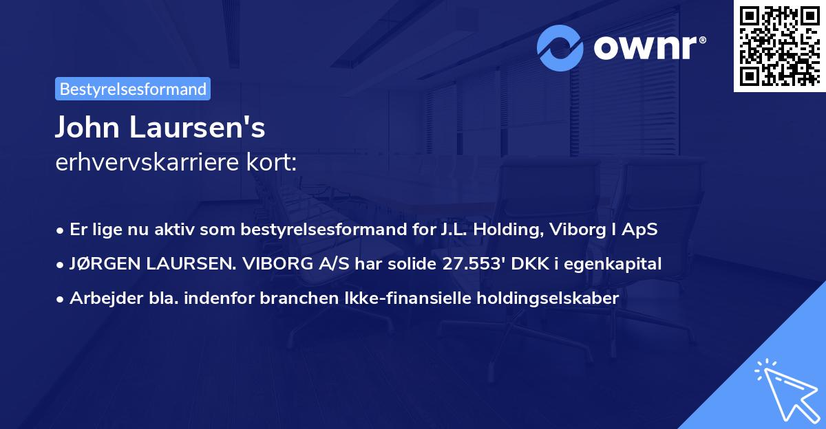 John Laursen's erhvervskarriere kort