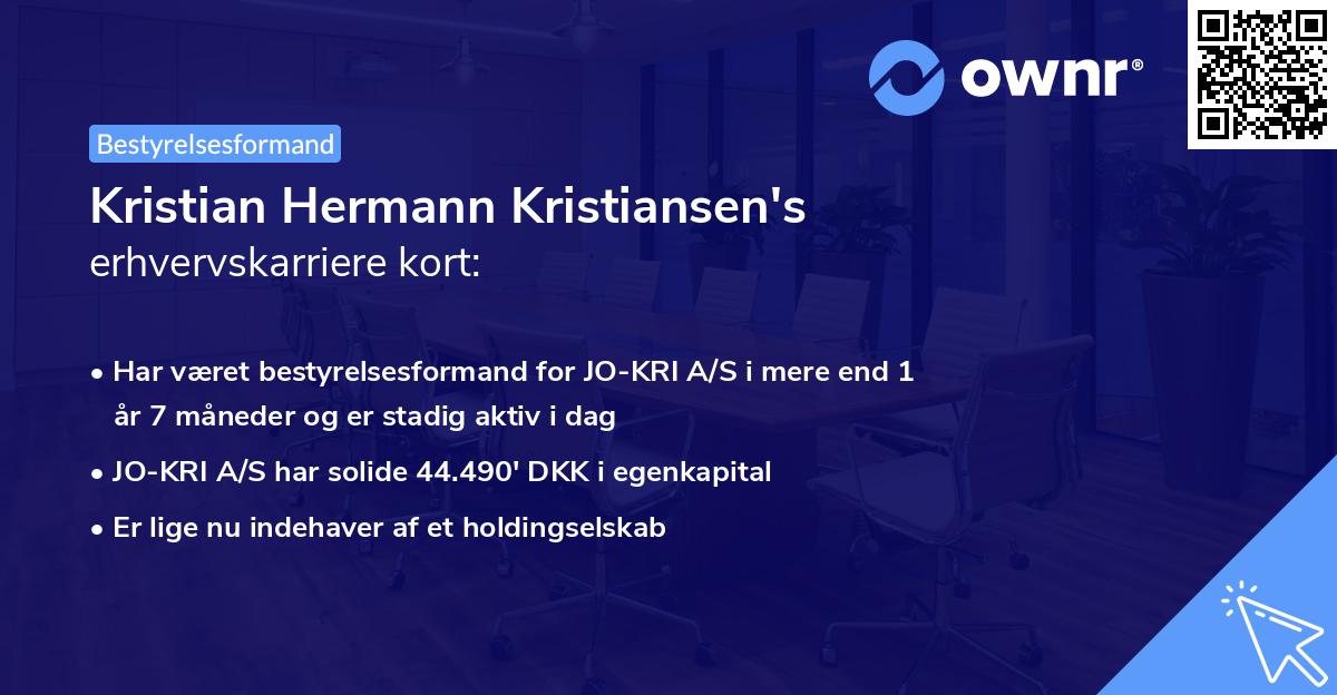 Kristian Hermann Kristiansen's erhvervskarriere kort