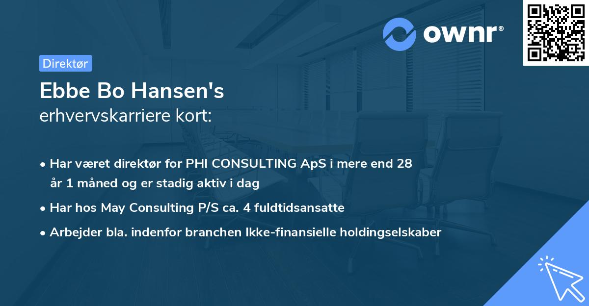 Ebbe Bo Hansen's erhvervskarriere kort