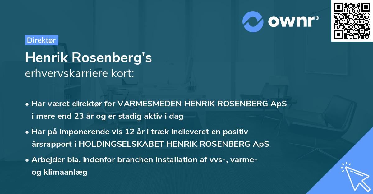 Henrik Rosenberg's erhvervskarriere kort