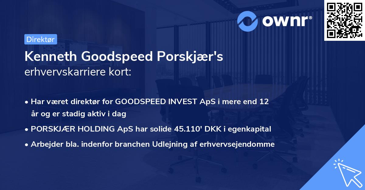 Kenneth Goodspeed Porskjær's erhvervskarriere kort