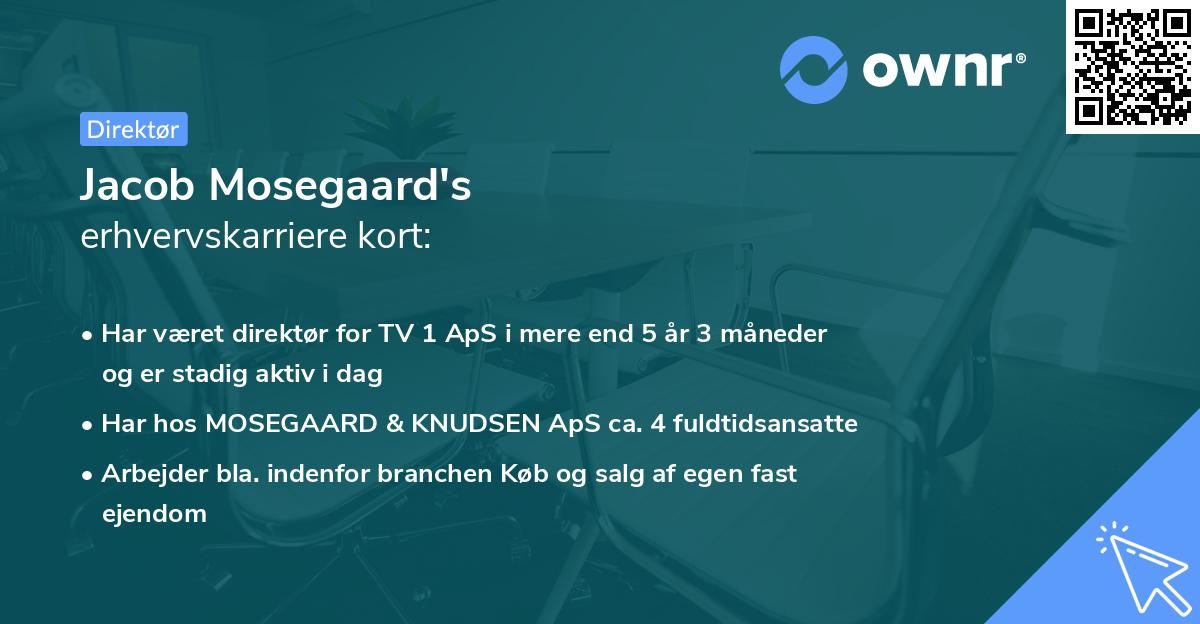 Jacob Mosegaard's erhvervskarriere kort