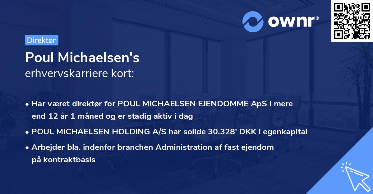 Poul Michaelsen's erhvervskarriere kort
