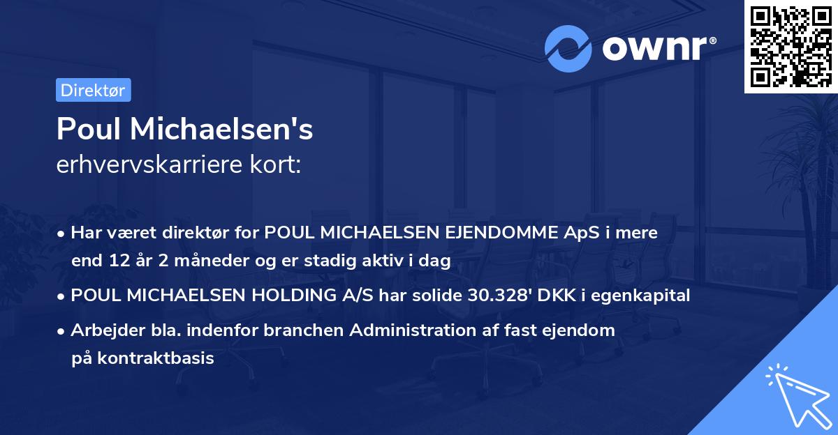 Poul Michaelsen's erhvervskarriere kort