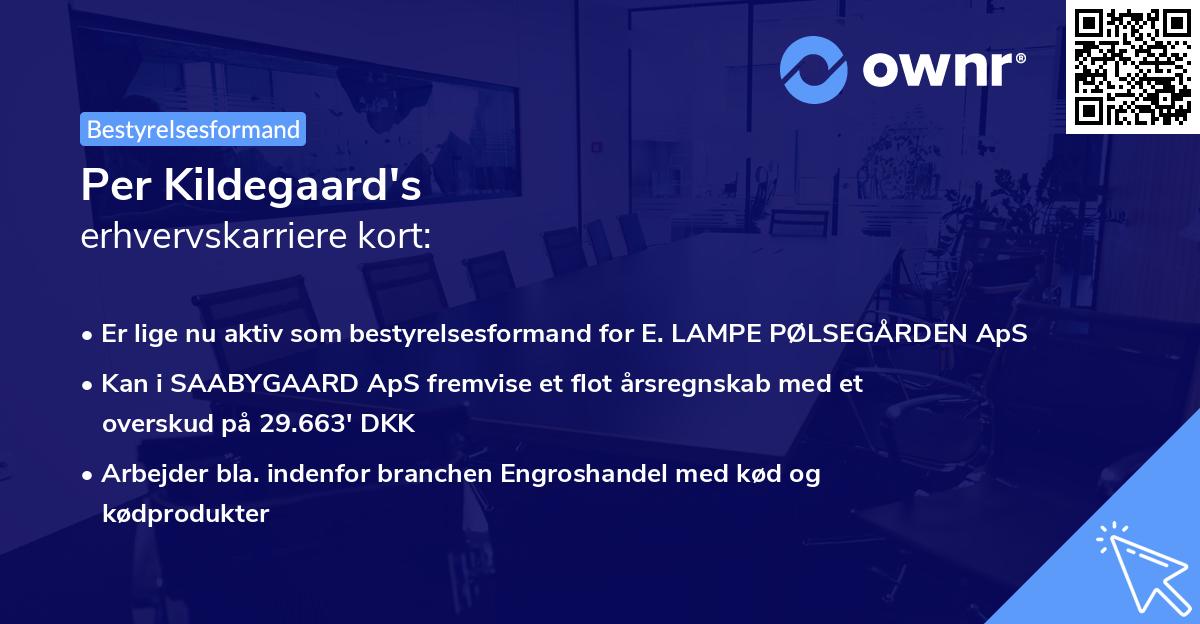 Per Kildegaard's erhvervskarriere kort