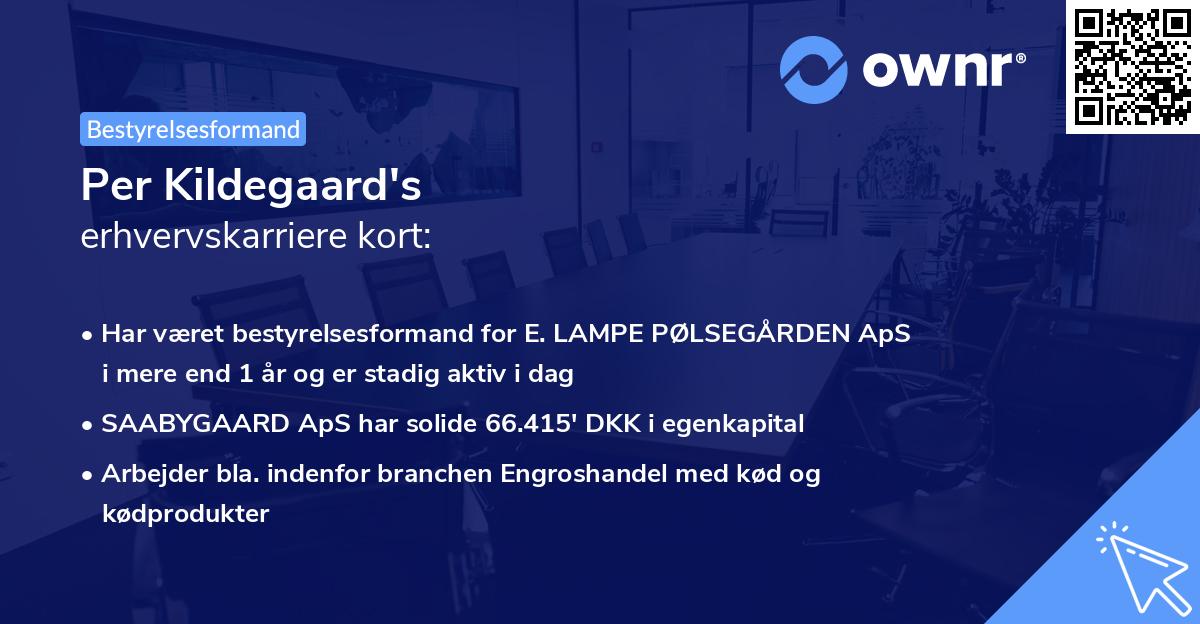 Per Kildegaard's erhvervskarriere kort