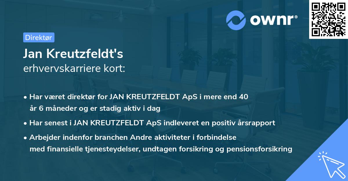 Jan Kreutzfeldt's erhvervskarriere kort