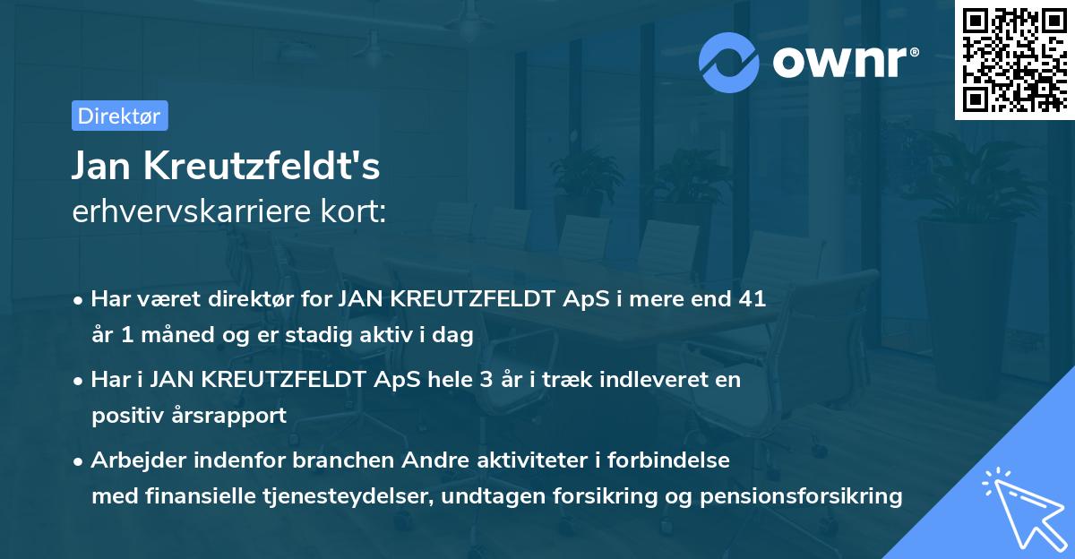 Jan Kreutzfeldt's erhvervskarriere kort