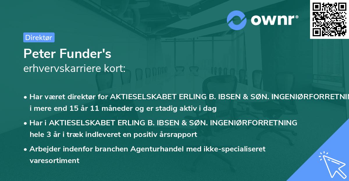 Peter Funder's erhvervskarriere kort