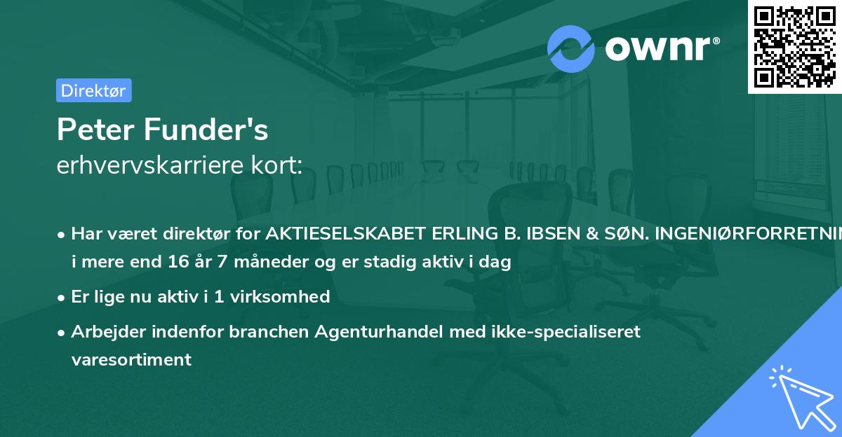 Peter Funder's erhvervskarriere kort