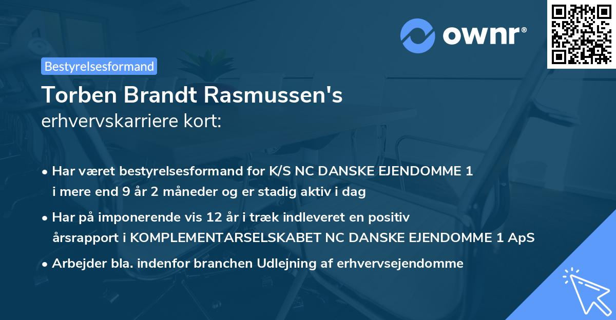Torben Brandt Rasmussen's erhvervskarriere kort