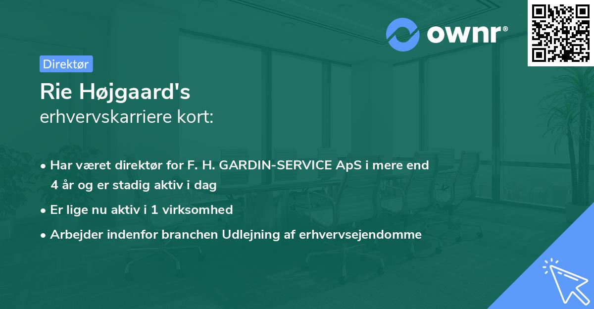 Rie Højgaard's erhvervskarriere kort