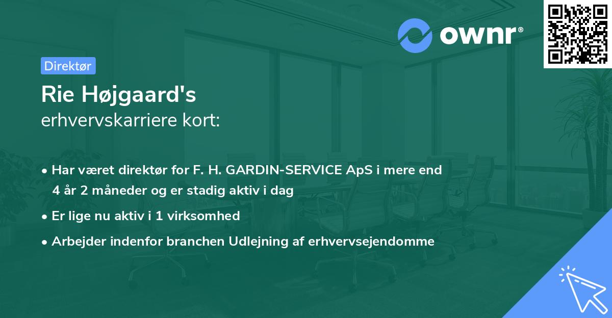 Rie Højgaard's erhvervskarriere kort