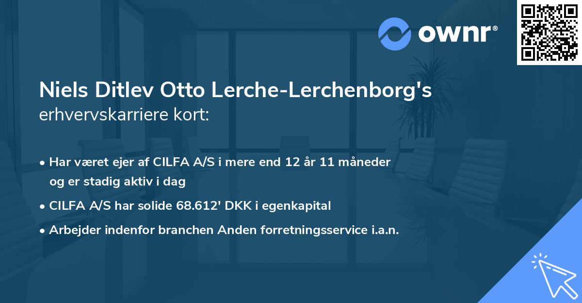 Niels Ditlev Otto Lerche-Lerchenborg's erhvervskarriere kort