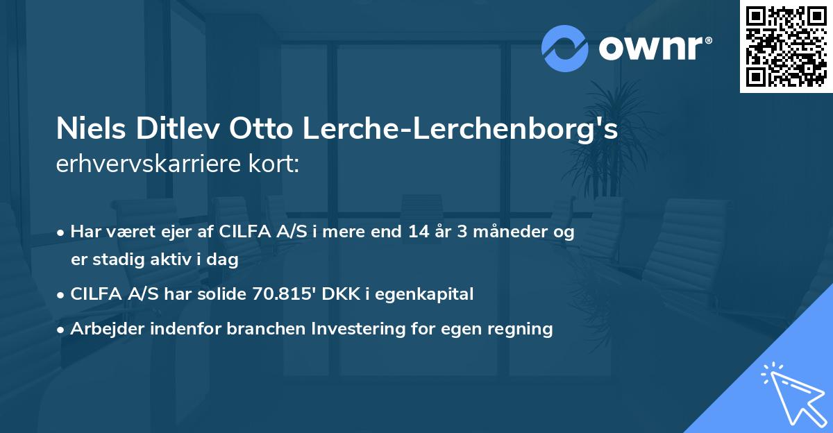 Niels Ditlev Otto Lerche-Lerchenborg's erhvervskarriere kort
