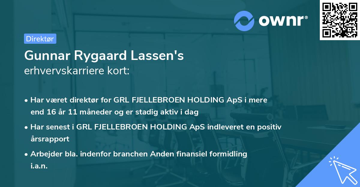 Gunnar Rygaard Lassen's erhvervskarriere kort