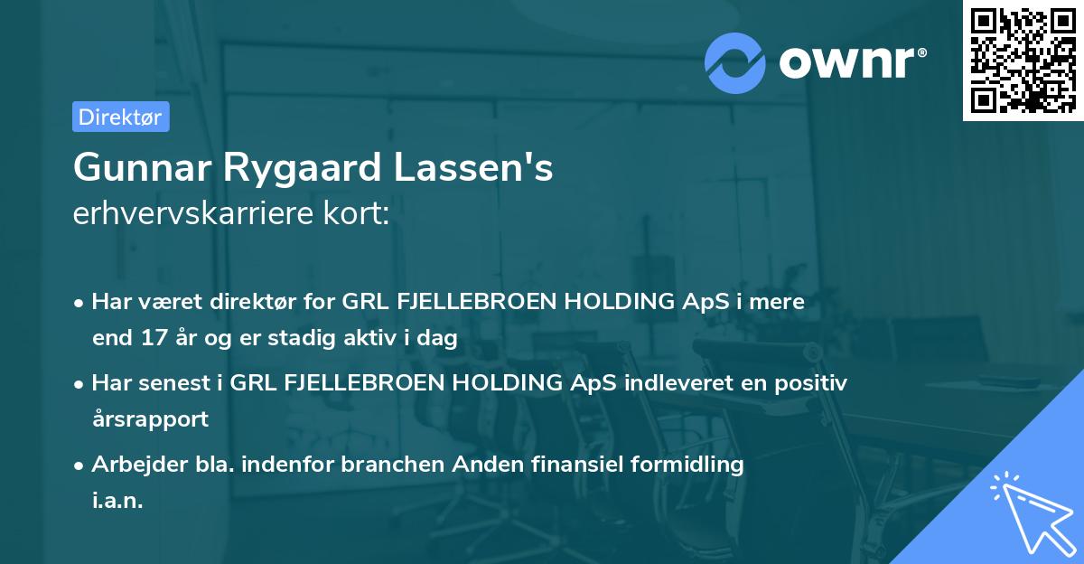 Gunnar Rygaard Lassen's erhvervskarriere kort