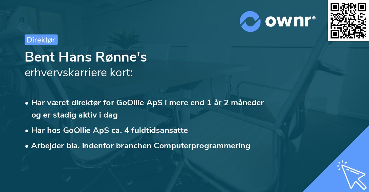 Bent Hans Rønne's erhvervskarriere kort