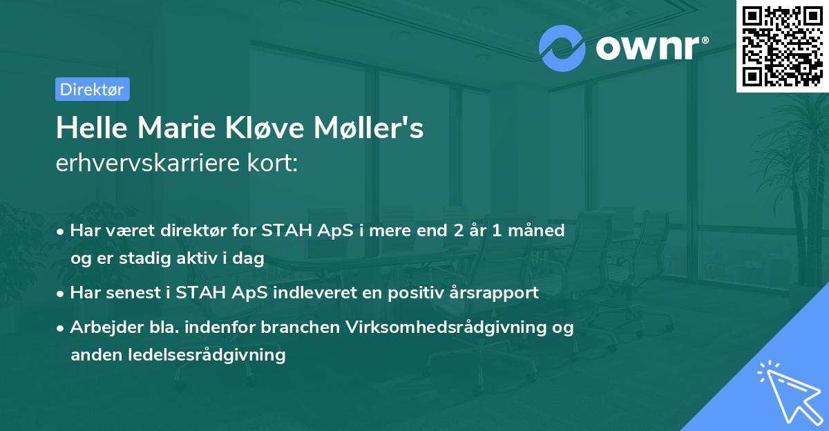 Helle Marie Kløve Møller's erhvervskarriere kort