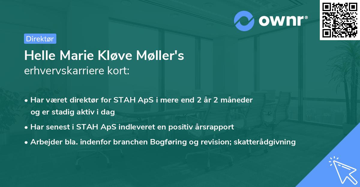 Helle Marie Kløve Møller's erhvervskarriere kort