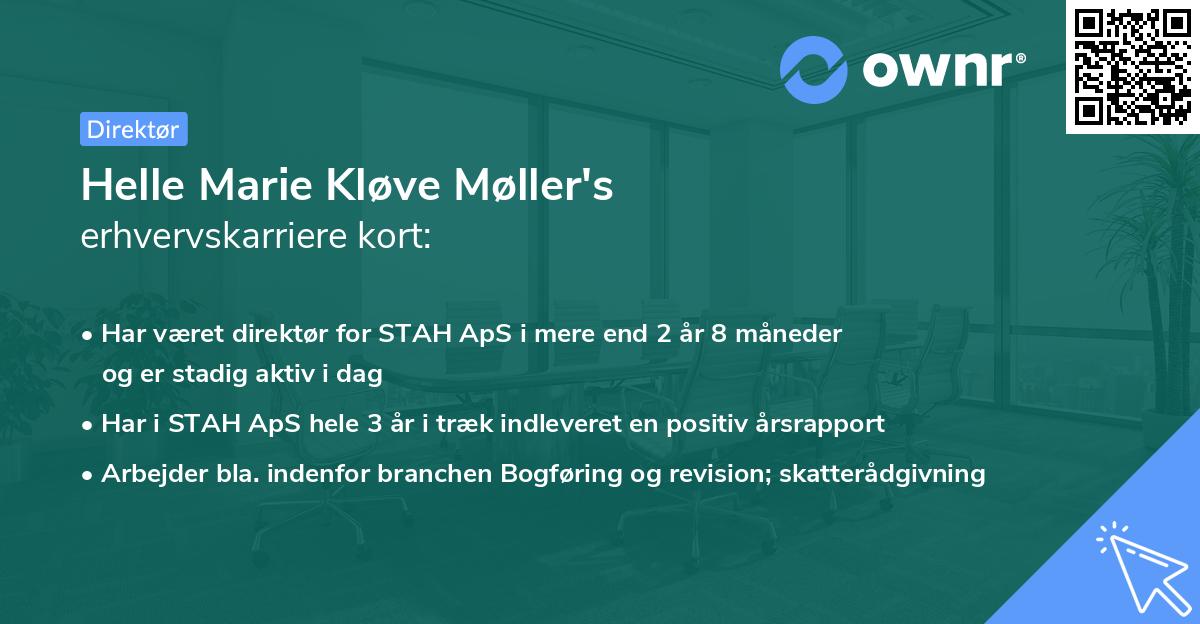 Helle Marie Kløve Møller's erhvervskarriere kort