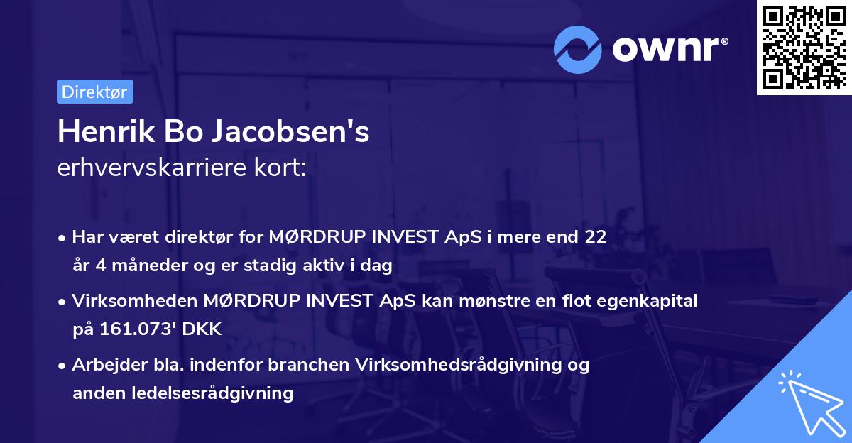 Henrik Bo Jacobsen's erhvervskarriere kort