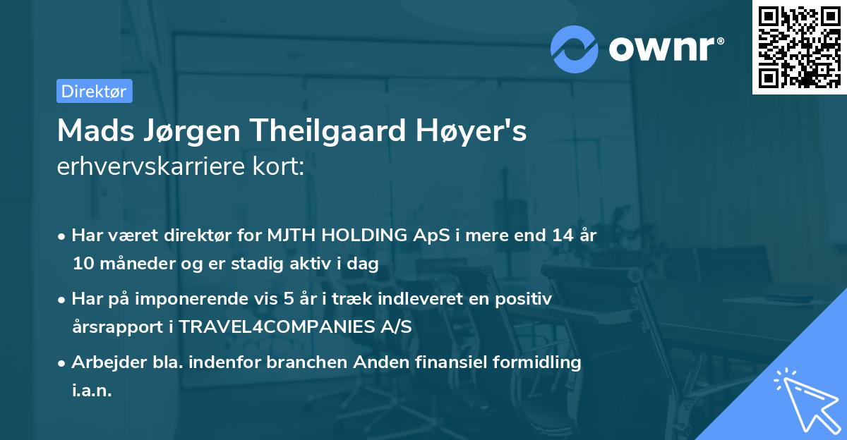 Mads Jørgen Theilgaard Høyer's erhvervskarriere kort