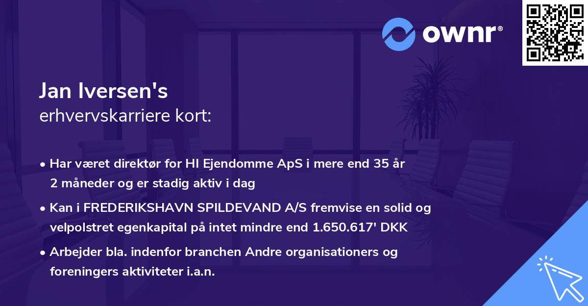 Jan Iversen's erhvervskarriere kort
