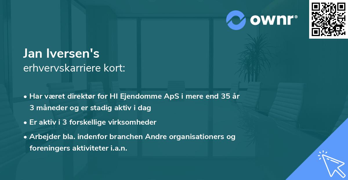 Jan Iversen's erhvervskarriere kort