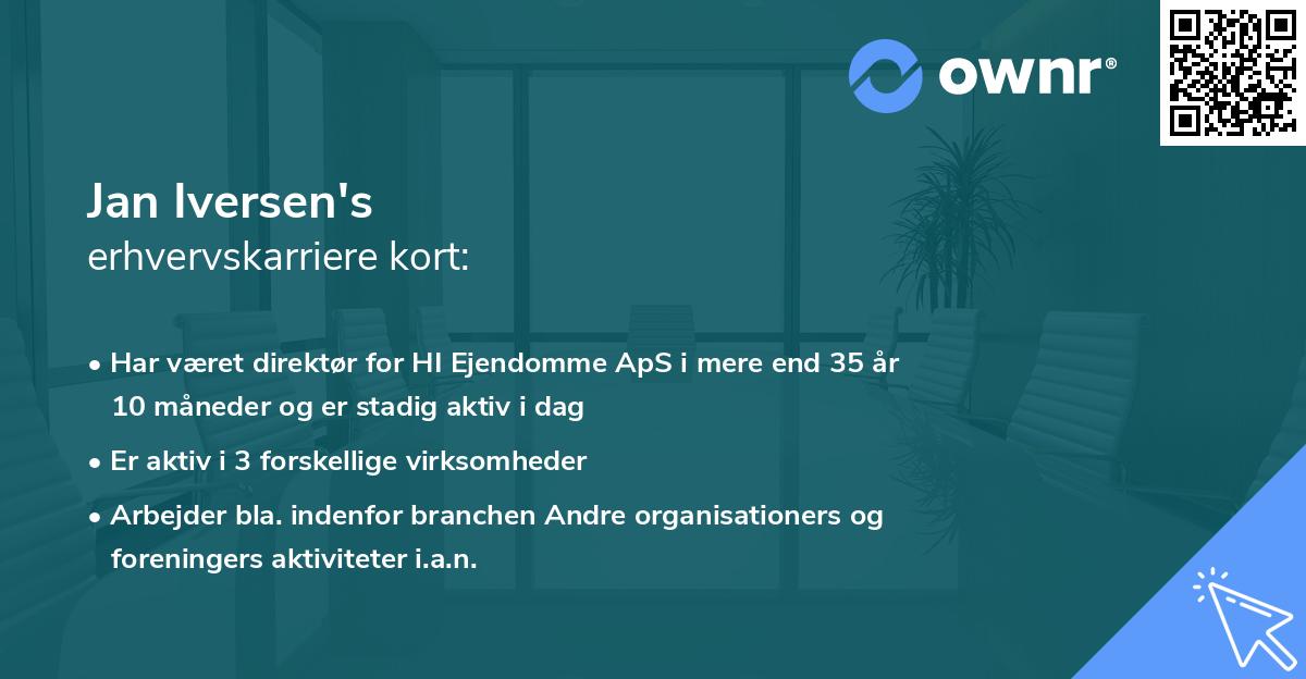 Jan Iversen's erhvervskarriere kort