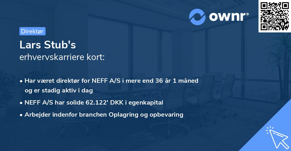Lars Stub's erhvervskarriere kort