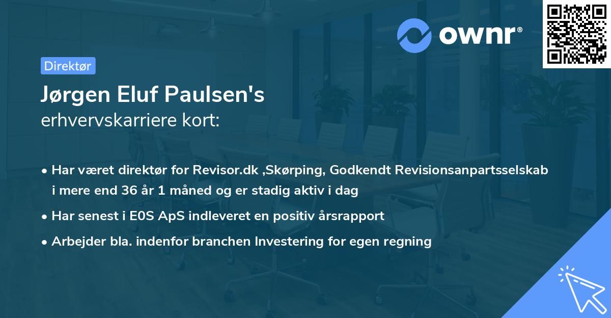 Jørgen Eluf Paulsen's erhvervskarriere kort