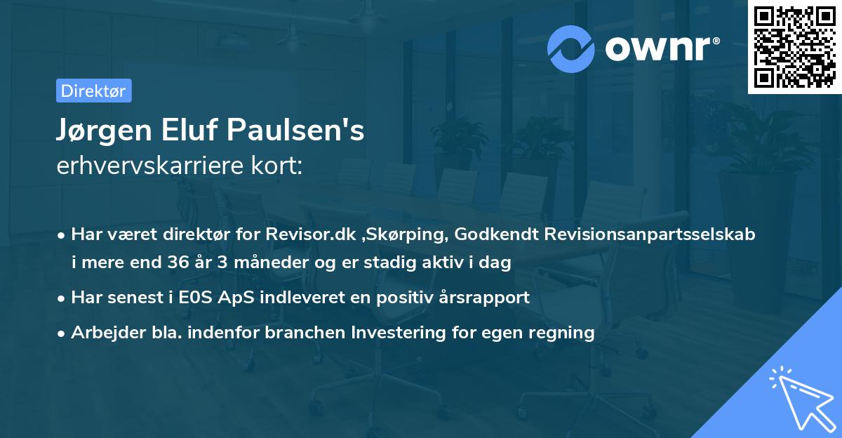 Jørgen Eluf Paulsen's erhvervskarriere kort