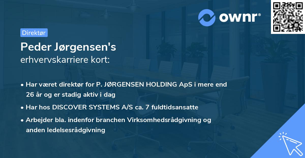 Peder Jørgensen's erhvervskarriere kort