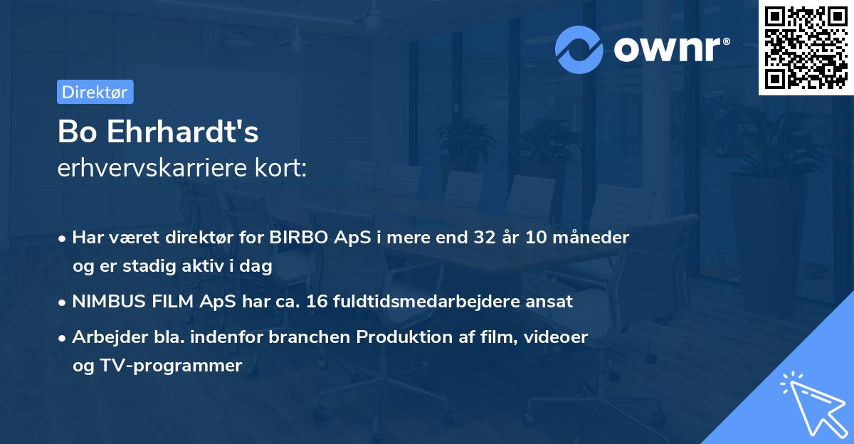 Bo Ehrhardt's erhvervskarriere kort