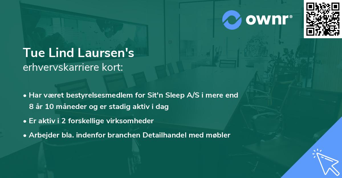 Tue Lind Laursen's erhvervskarriere kort