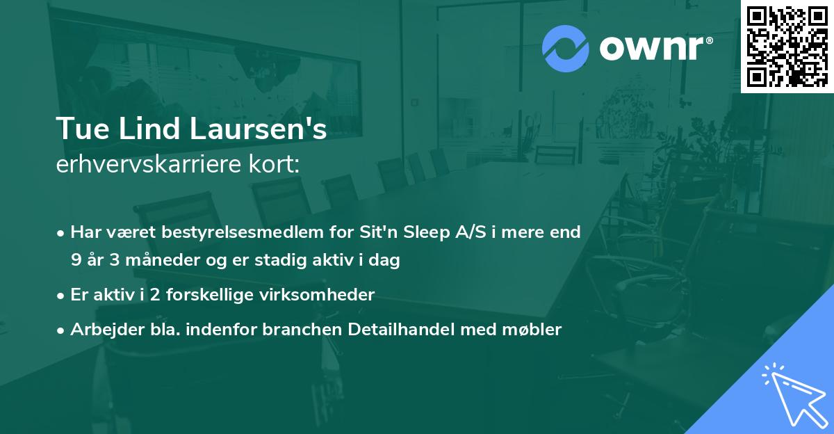 Tue Lind Laursen's erhvervskarriere kort