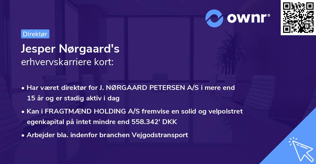 Jesper Nørgaard's erhvervskarriere kort
