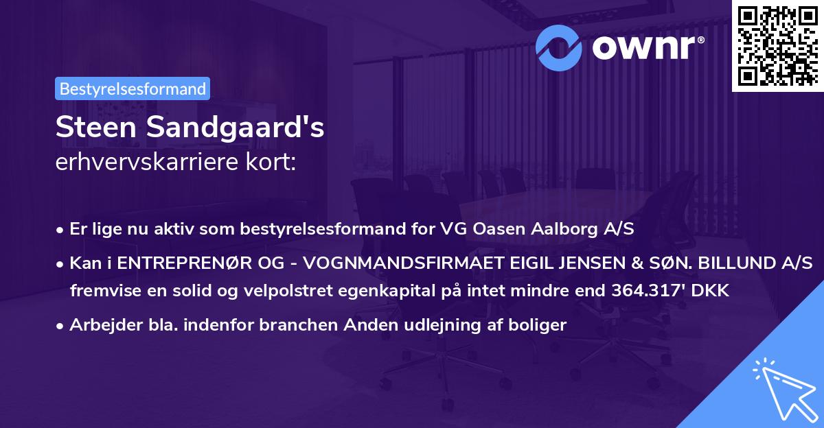 Steen Sandgaard's erhvervskarriere kort