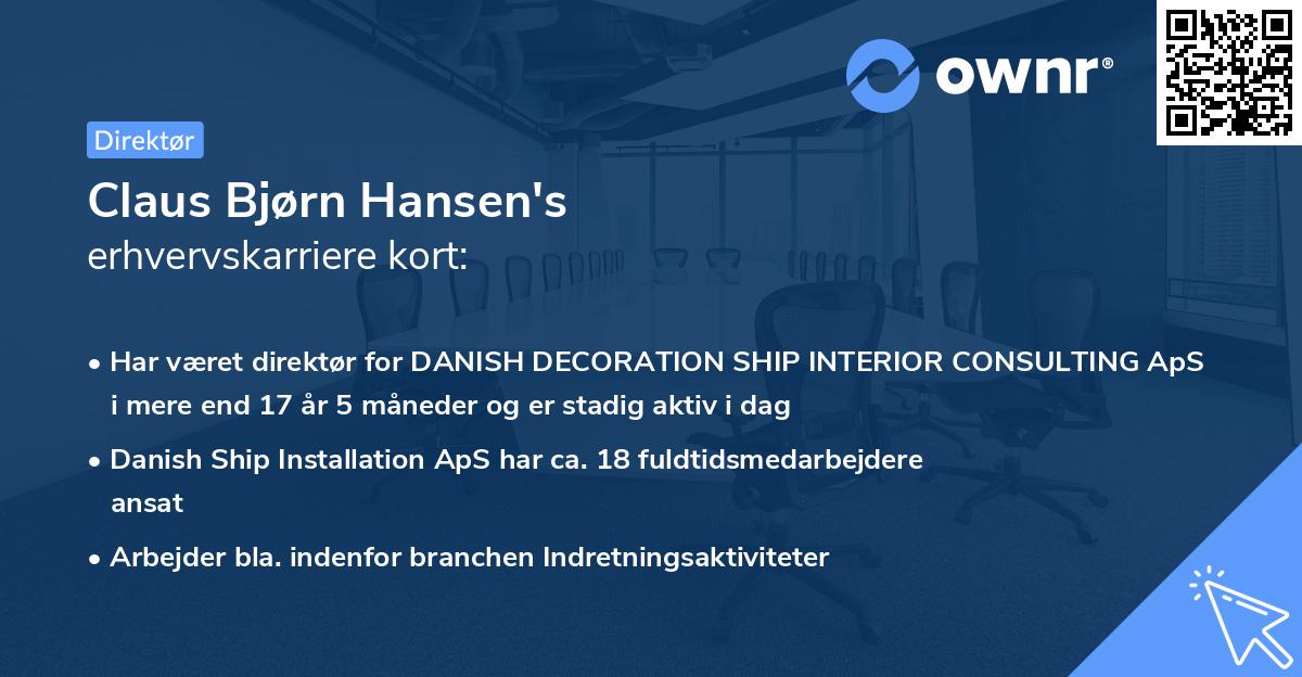 Claus Bjørn Hansen's erhvervskarriere kort